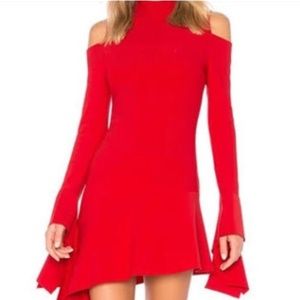 Alexis Red Dress with detail in arms